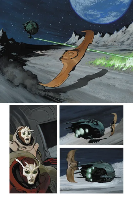 JLA: Cold Steel — interior page — painting by Christopher Moeller, © DC Comics